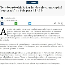 Tenso pr-eleio faz fundos elevarem capital 'represado' no Pas para R$ 36 bi